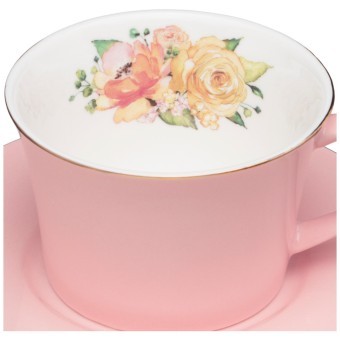 Кофейный набор lefard "времена года" на 2 пер. 4 пр. 180 мл розовый-мятный Lefard (760-683)