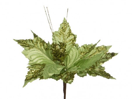 Цветок искусственный "пуансетия" диаметр=27 см. на клипсе. цвет: зеленый без упаковки Lefard (241-1711)