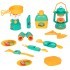 Детская посуда игрушка "Набор Туриста" с набором для пикника 19 предметов: коврик для пикника, лампа, примус, фляга, мультиприбор, аптечка, сковорода, (G209-014)