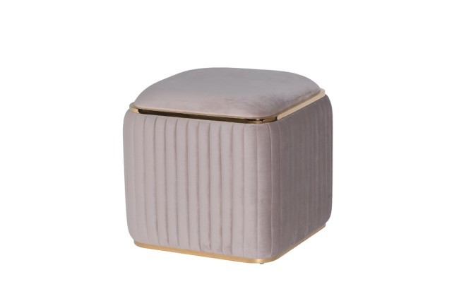 Пуф Glarus, велюр серый 45*45*45 см (TT-00011106)