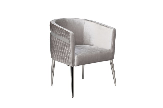 Cтул велюр серый/хром 67*67*80см (TT-00011618)