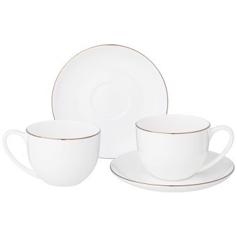 Чайный набор lefard "кристал'' голд на 2 пер. 4 пр. 250 мл Lefard (414-057)