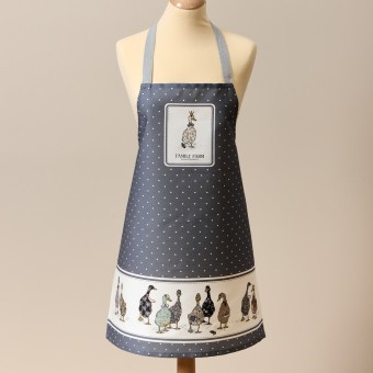 Фартук "family farm",60х70см 100% хлопок, графит, кайма,твил,пропитка Lefard (850-747-7)