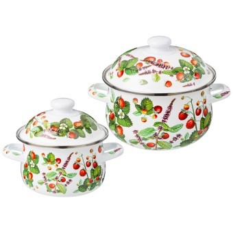 Набор кастрюль agness эмалированных серия "фруктовая корзина", 4пр. 1,5л и 2,8л, 16х10см, 20х12см Agness (934-701)