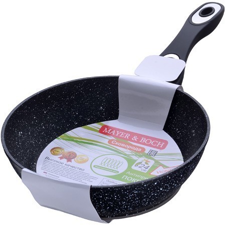 Сковорода-сотейник ВЫСОКИЕ АП мрам/кр 24 см Mayer&Boch (27956)