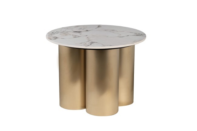 Стол журнальный керамогранит белый d60*45см (TT-00013334)