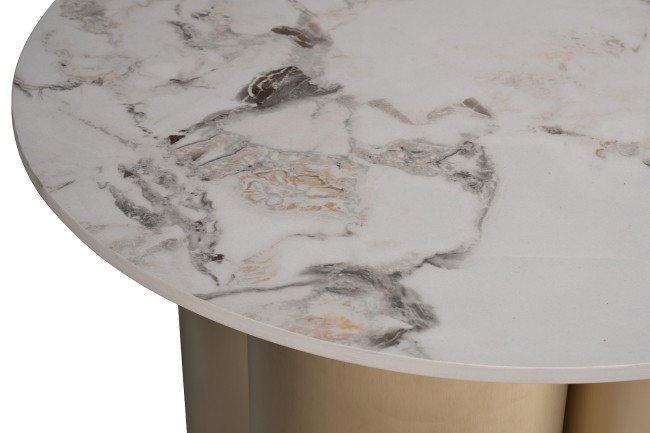 Стол журнальный керамогранит белый d60*45см (TT-00013334)