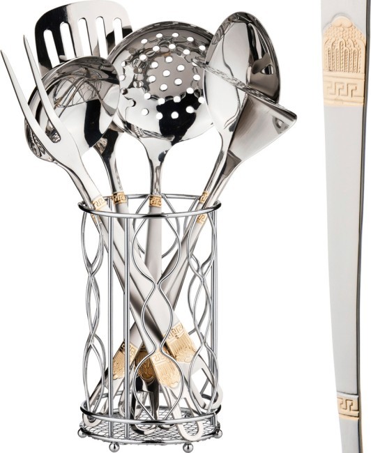 Набор кухонных принадлежностей agness в корзине, 7пр. серия миандр Agness (922-252)