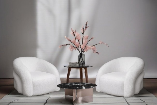 Кресло Monblan поворотное букле белое Hush000 93*90*70см (TT-00012939)