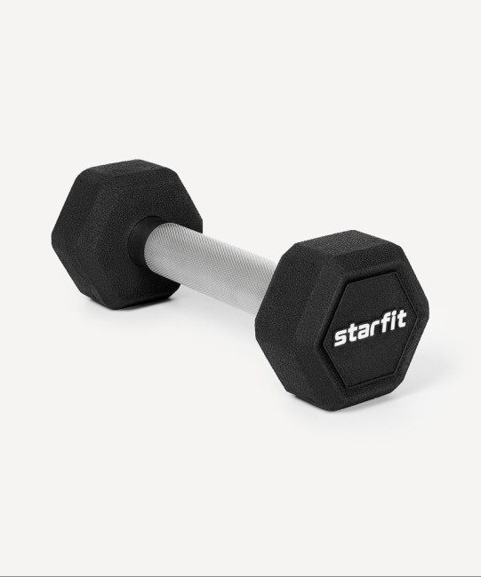 Гантель гексагональная STARFIT DB-301PRO 2 кг, обрезиненная, черный (2115106) Гантель гексагональная STARFIT DB-301PRO 2 кг, обрезиненная, черный (2115106)
