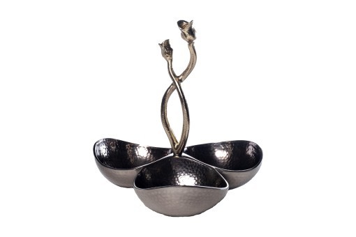 Менажница декор. "Бутоны" металлич. 24,5*23*25 см (TT-00006708)