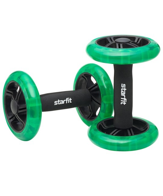 Ролики для пресса раздельные STARFIT RL-107, черный/ярко-зеленый (1121617) Ролики для пресса раздельные STARFIT RL-107, черный/ярко-зеленый (1121617)
