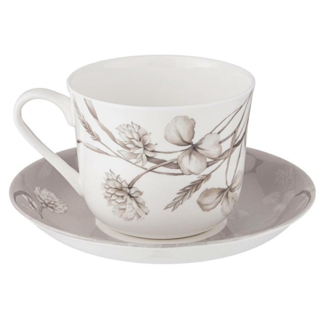 Чайная пара lefard "white flower" 500 мл серая Lefard (415-2118)