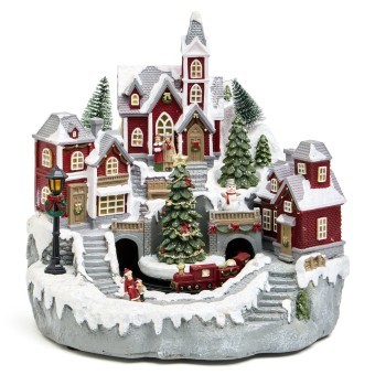 Музыкальная статуэтка "зимний городок" 28х28,5х27 см Lefard (146-2229)
