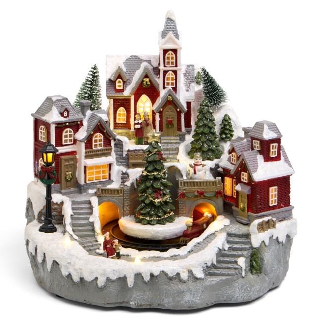 Музыкальная статуэтка "зимний городок" 28х28,5х27 см Lefard (146-2229)