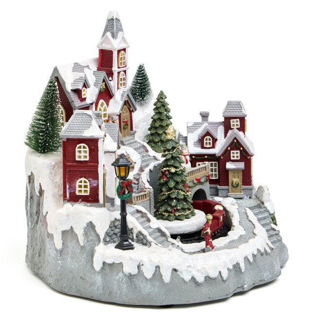 Музыкальная статуэтка "зимний городок" 28х28,5х27 см Lefard (146-2229)