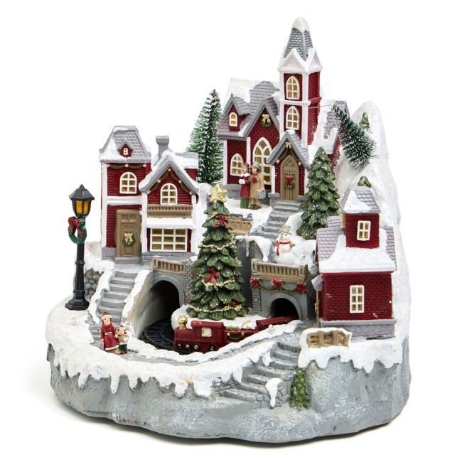 Музыкальная статуэтка "зимний городок" 28х28,5х27 см Lefard (146-2229)