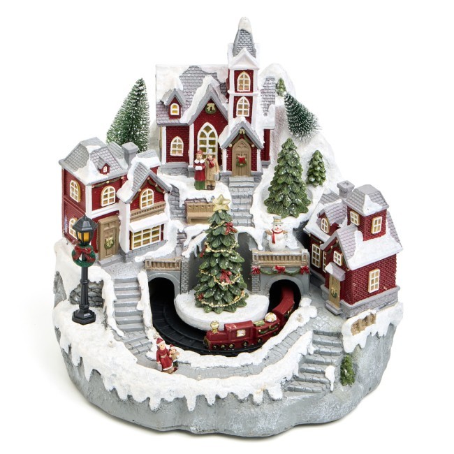 Музыкальная статуэтка "зимний городок" 28х28,5х27 см Lefard (146-2229)