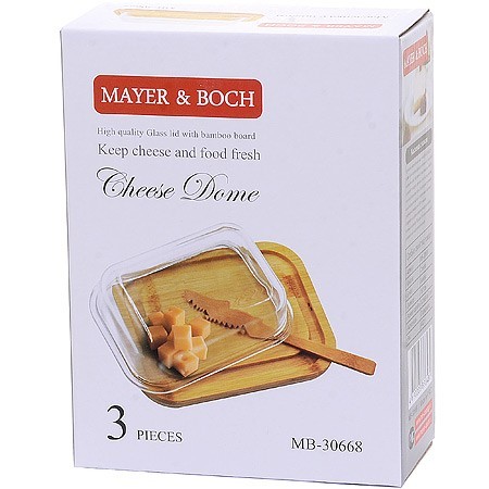 Масленка стекло-бамбук с ножом МВ (30668)