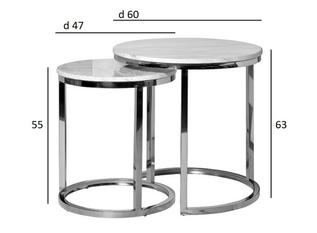 Стол журнальный(набор из 2 шт) d60*63/d47*55см (TT-00006943) Стол журнальный(набор из 2 шт) d60*63/d47*55см (TT-00006943)