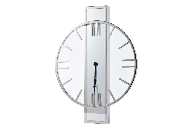 Часы с зеркальн. планкой цвет хром d46см, H61см (TT-00013748)