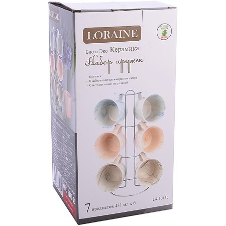 Набор кружек 7пр 431мл на подставке LR (30735) Набор кружек 7пр 431мл на подставке LR (30735)