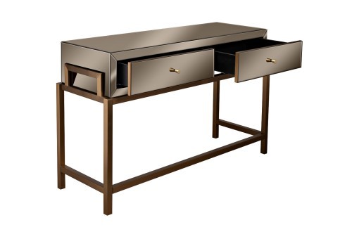 Консоль 2 ящика зеркало бронза/золото 120*42*76 см (TT-00013507)