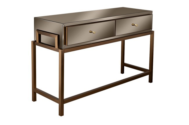 Консоль 2 ящика зеркало бронза/золото 120*42*76 см (TT-00013507)