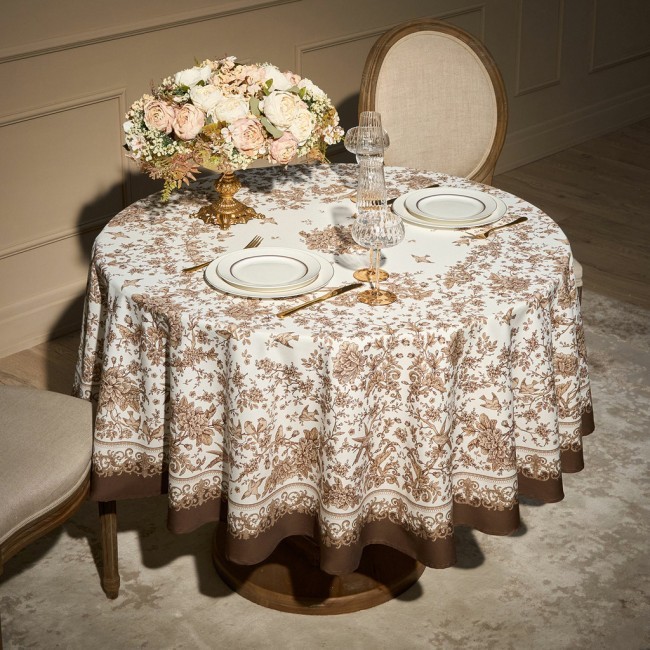 Скатерть круглая " royal garden" 190 см,белый ,100% хлопок ,твил с пропиткой Lefard (850-754-23) Скатерть круглая " royal garden" 190 см,белый ,100% хлопок ,твил с пропиткой Lefard (850-754-23)