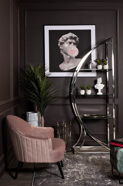 Стеллаж "Полусфера" прозрачное стекло/хром 71*48*202см (TT-00005792)