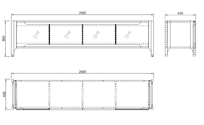 Тумба под телевизор Grimaldi светлая 200*40*50см (TT-00011534)