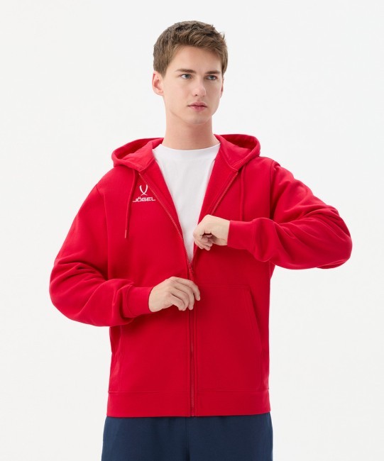 Флисовое худи на молнии JOGEL ESSENTIAL Cotton Fleece FZ Hoodie, красный (2122129)