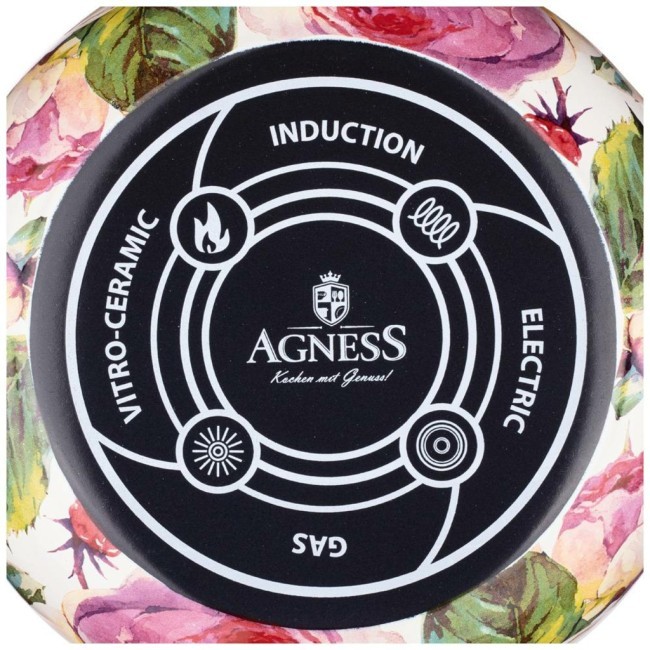 Кастрюля эмалированная agness с крышкой, серия винтаж, 3,8л, диаметр=20см Agness (950-023) Кастрюля эмалированная agness с крышкой, серия винтаж, 3,8л, диаметр=20см Agness (950-023)