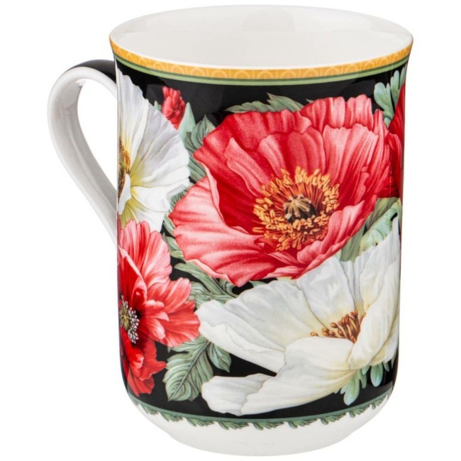 Кружка lefard "маки" 350 мл черная Lefard (104-757) Кружка lefard "маки" 350 мл черная Lefard (104-757)