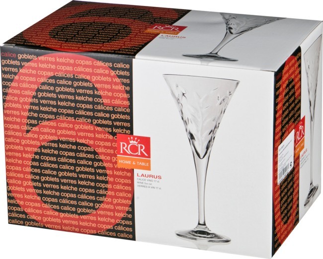 Набор бокалов для вина из 6шт."лаурус" 170 мл.высота=18 см. RCR (305-016)