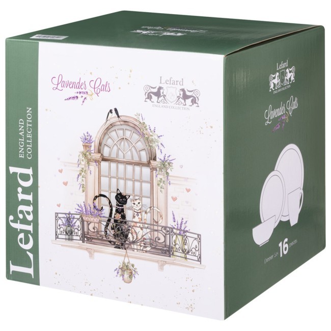 Набор посуды обеденный lefard "лавандовые коты" на 4 пер. 16 пр. Lefard (425-170)