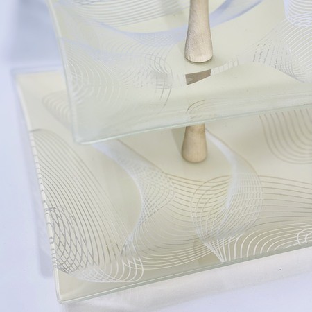 Ваза для фруктов БРИЗ шмп.2-х ярус 4пр стекло/дерево (161656) Ваза для фруктов БРИЗ шмп.2-х ярус 4пр стекло/дерево (161656)