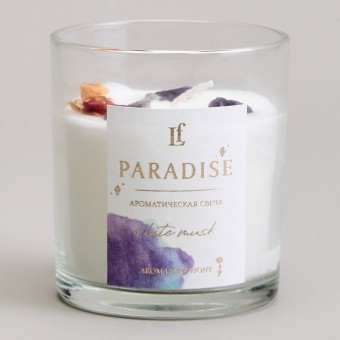 Свеча ароматизированная в стакане "paradise" white musk 8*9 см мал.= 9шт. Lefard (605-104)