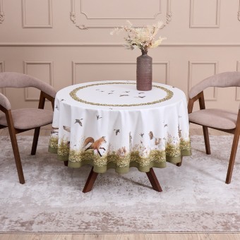 Скатерть круглая "охота"190 см ,100% хлопок,зеленый, твил, пропитка Lefard (850-751-22) Скатерть круглая "охота"190 см ,100% хлопок,зеленый, твил, пропитка Lefard (850-751-22)