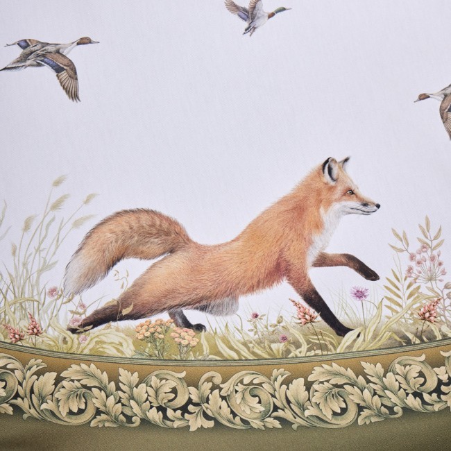 Скатерть круглая "охота"190 см ,100% хлопок,зеленый, твил, пропитка Lefard (850-751-22)