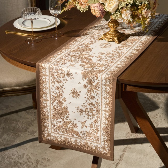 Дорожка "rich garden" 40х146см ,белый ,100% хлопок ,твил с пропиткой Lefard (850-754-3)