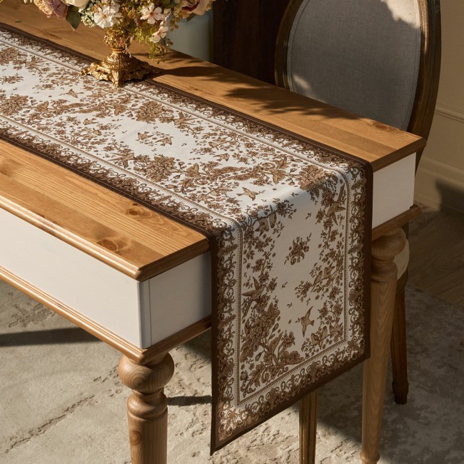 Дорожка "rich garden" 40х146см ,белый ,100% хлопок ,твил с пропиткой Lefard (850-754-3)