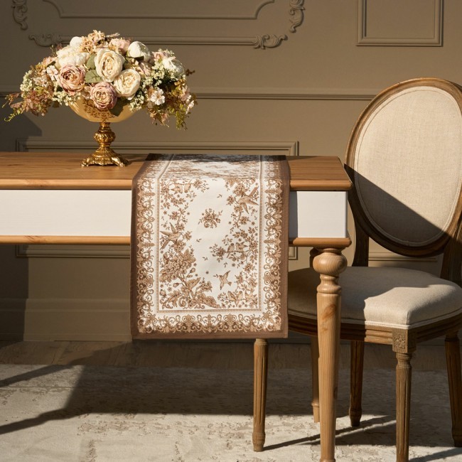Дорожка "rich garden" 40х146см ,белый ,100% хлопок ,твил с пропиткой Lefard (850-754-3)