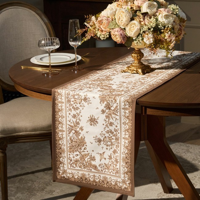 Дорожка "rich garden" 40х146см ,белый ,100% хлопок ,твил с пропиткой Lefard (850-754-3)
