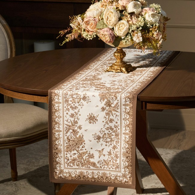 Дорожка "rich garden" 40х146см ,белый ,100% хлопок ,твил с пропиткой Lefard (850-754-3)