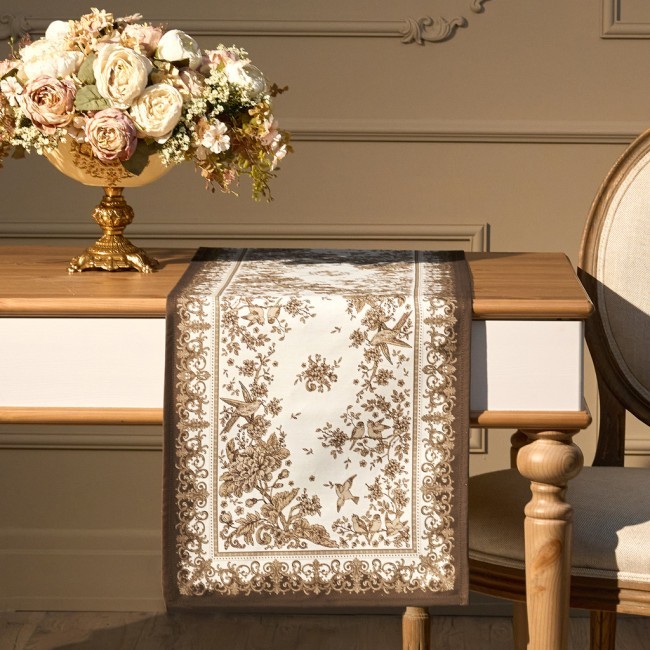 Дорожка "rich garden" 40х146см ,белый ,100% хлопок ,твил с пропиткой Lefard (850-754-3)