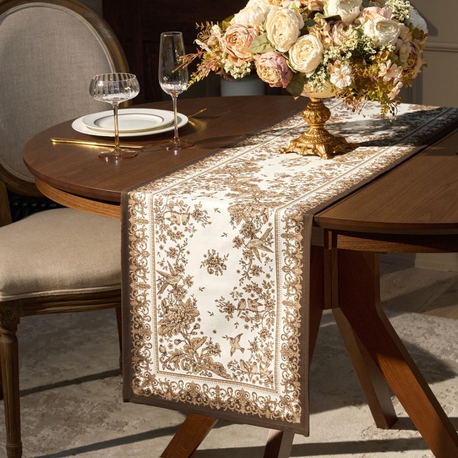 Дорожка "rich garden" 40х146см ,белый ,100% хлопок ,твил с пропиткой Lefard (850-754-3)