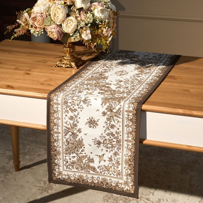 Дорожка "rich garden" 40х146см ,белый ,100% хлопок ,твил с пропиткой Lefard (850-754-3)