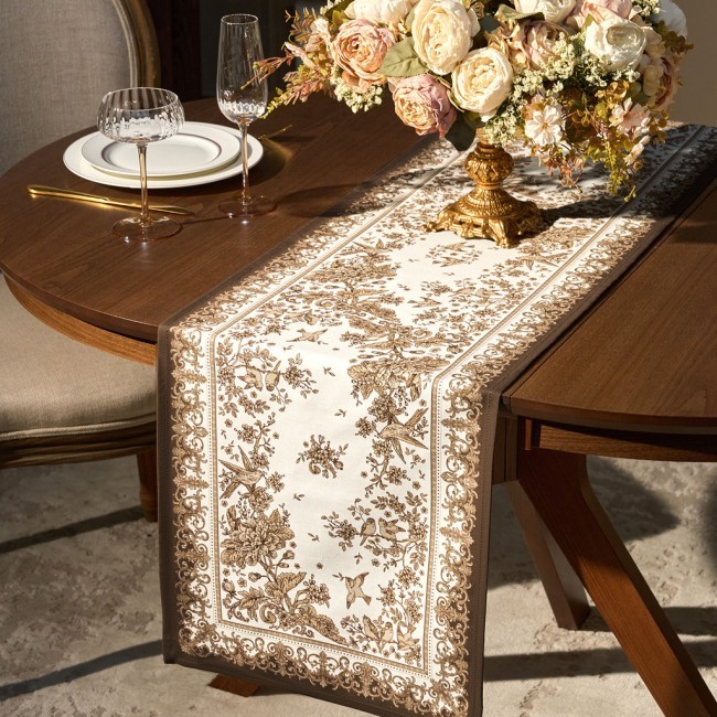 Дорожка "rich garden" 40х146см ,белый ,100% хлопок ,твил с пропиткой Lefard (850-754-3)