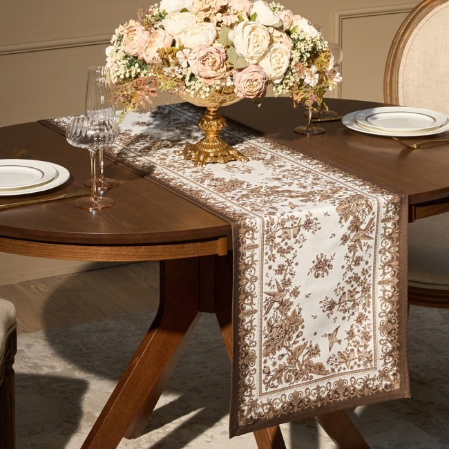 Дорожка "rich garden" 40х146см ,белый ,100% хлопок ,твил с пропиткой Lefard (850-754-3)